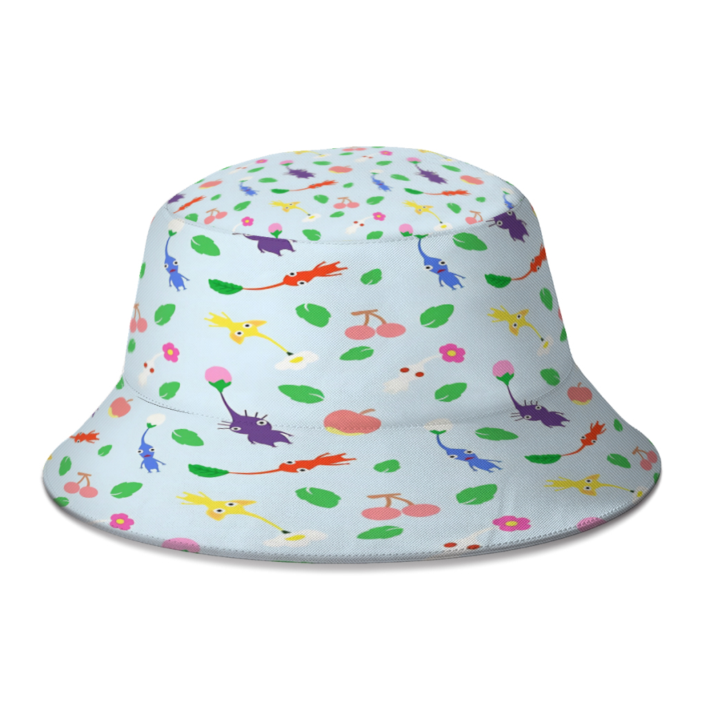 Cute Pikmin Pattern Blue Bucket Hat For Women Men Teenager Foldable Bob Fisherman Hats Panama Cap - Pikmin Plush