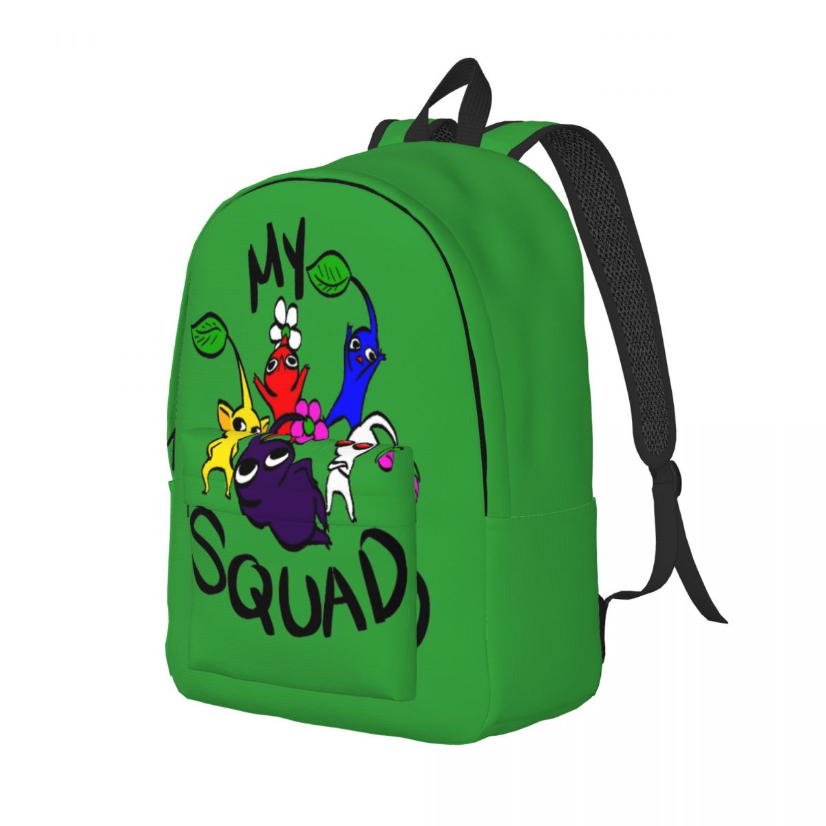My Squad Pikmin Backpack for Boy Girl Kids Student School Bookbag Cartoon Canvas Daypack Preschool Primary 1 - Pikmin Plush