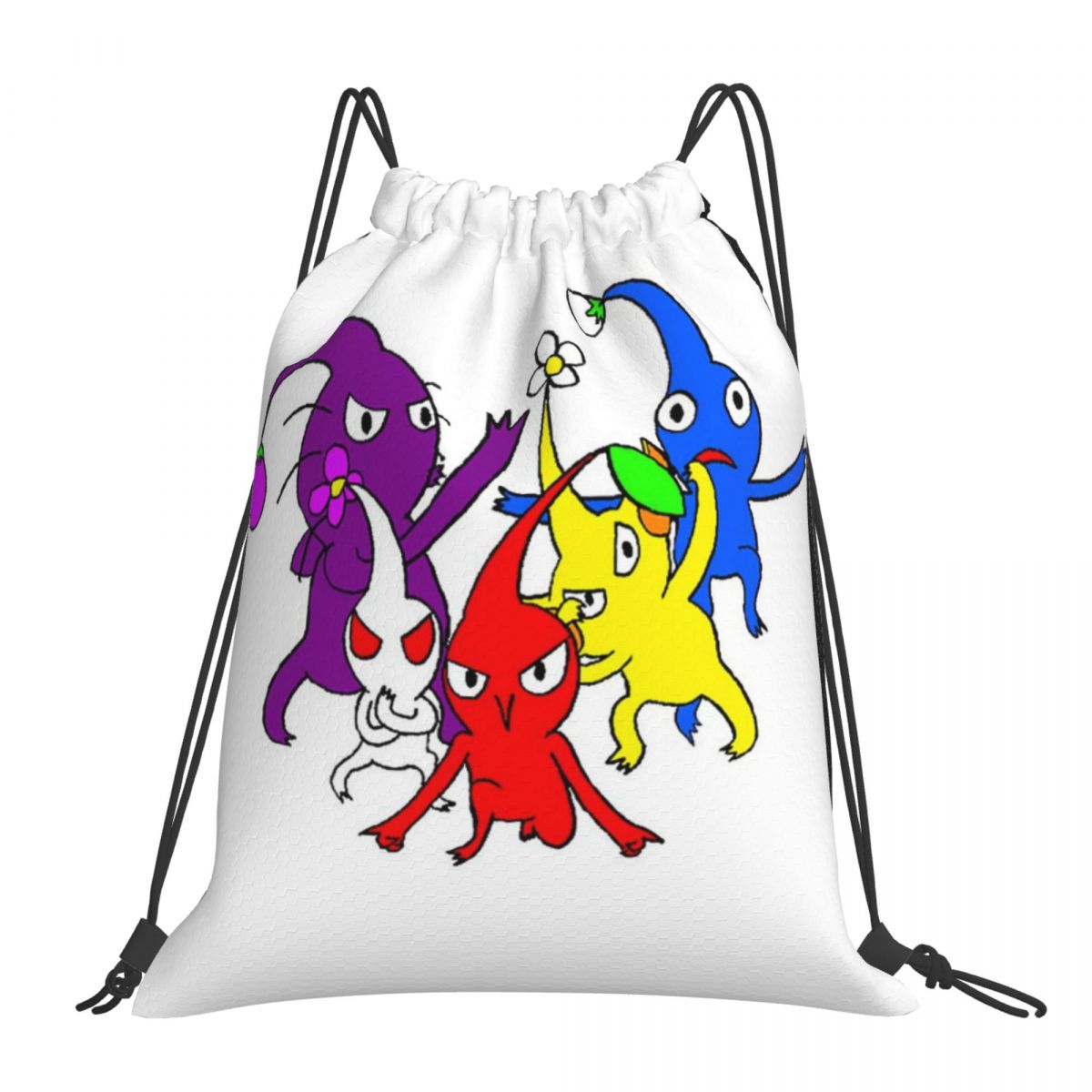 Pikmin Backpacks Casual Portable Drawstring Bags Drawstring Bundle Pocket Sundries Bag Book Bags For Travel School - Pikmin Plush