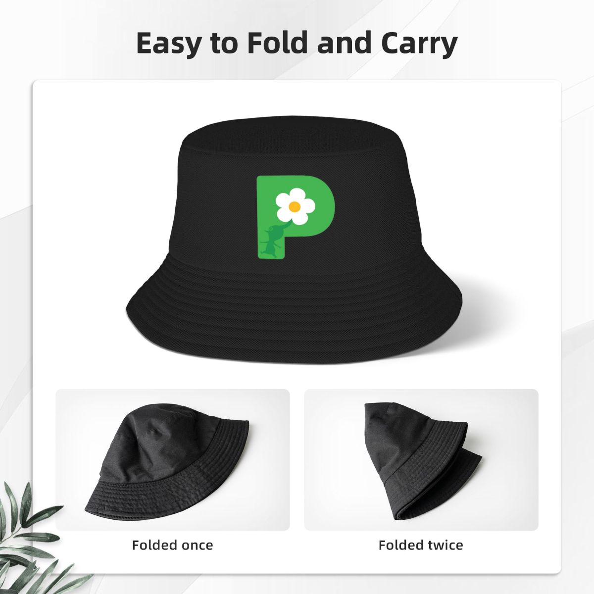 Unisex Bucket Hat Pikmin Green Logo Merch Bob Hats Spring Headwear Sun Cap Packable 1 - Pikmin Plush